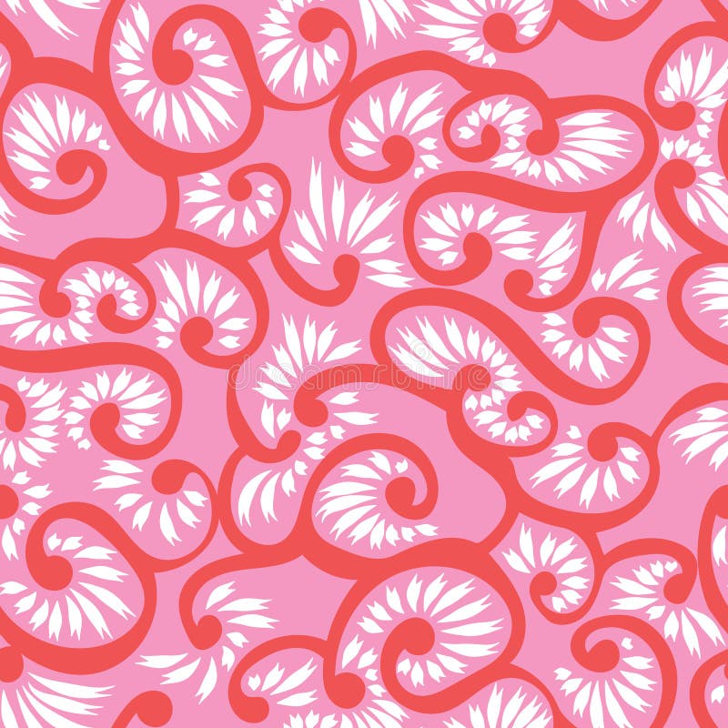 Bright abstract floral tendril seamless vector pattern. Wildflowers cartoon texture naive floral design background royalty free illustration Bright abstract floral tendril seamless vector pattern. Wildflowers cartoon texture naive floral design background royalty free illustration