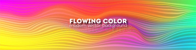 Bright abstract flowing pattern. Minimalistic background with modern colorful gradient lines. Template for dynamic