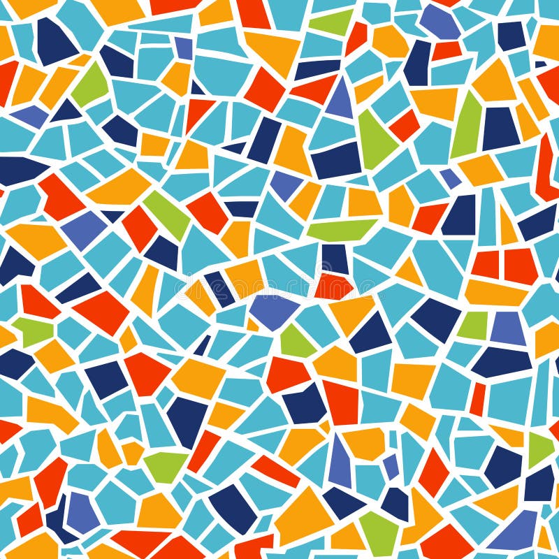 Bright abstract mosaic seamless pattern. Vector background. Endless texture. Ceramic tile fragments. vector illustration