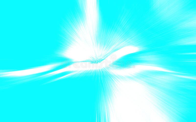 A bright abstraction of blue and white colors. An explosion of white particles royalty free illustration