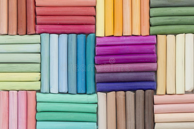 Bright Background of Rainbow Pastel Crayons Stock Image Image of background, chalk 145020861