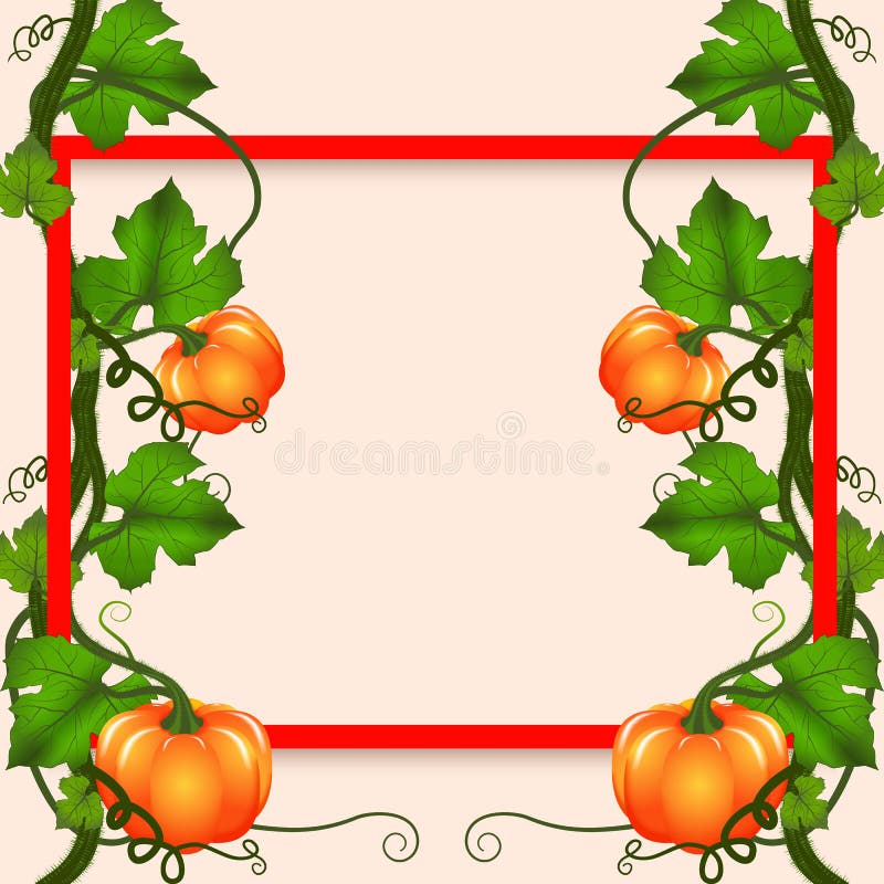 Bright banner for autumn sale with pumpkin curly whip on the frame.