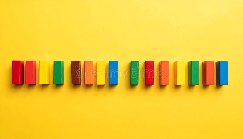 Bright blocks symbolize autism spectrum order, focus, and structured thinking royalty free illustration