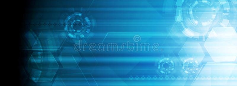 Bright blue abstract technology web banner design stock illustration Bright blue abstract technology web banner design stock illustration