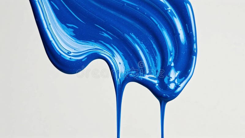 Bright Blue Gel Paint Dripping Against a Light Background in High Resolution Generative AI stock video footage
