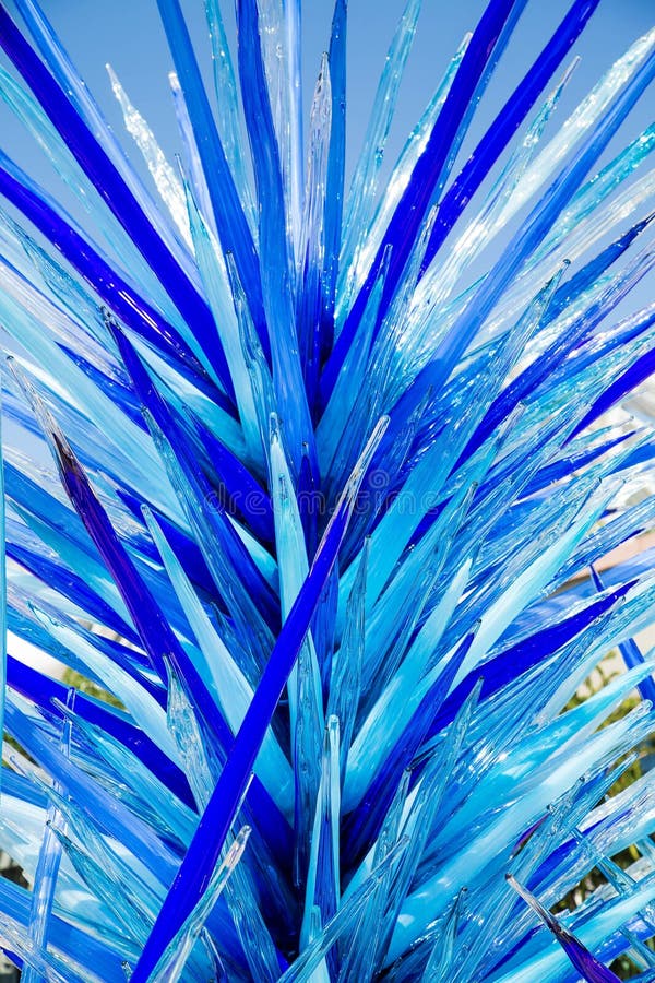 Bright Blue Glass Sculpture