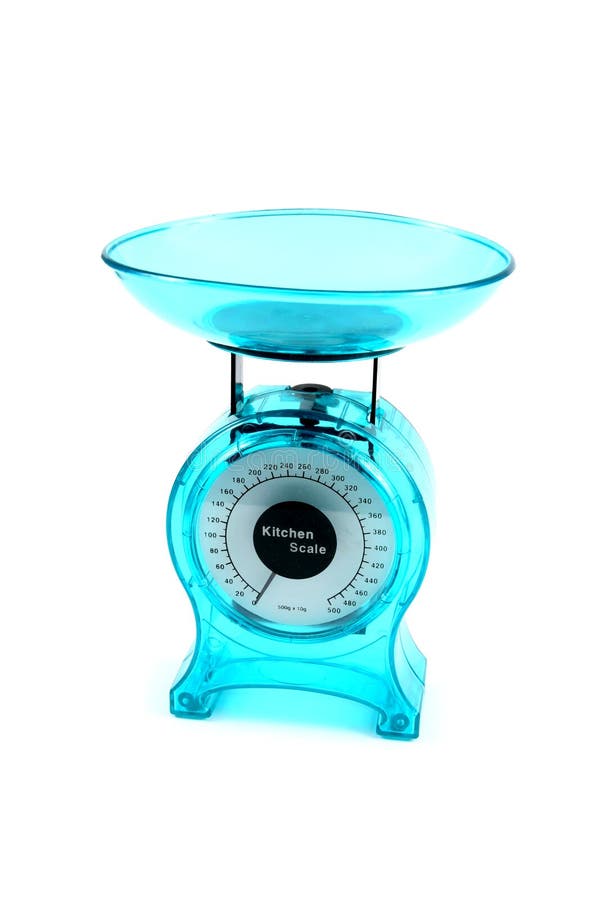 Blue Kitchen Scale Measuring the Weight of a Heart Stock Image Image