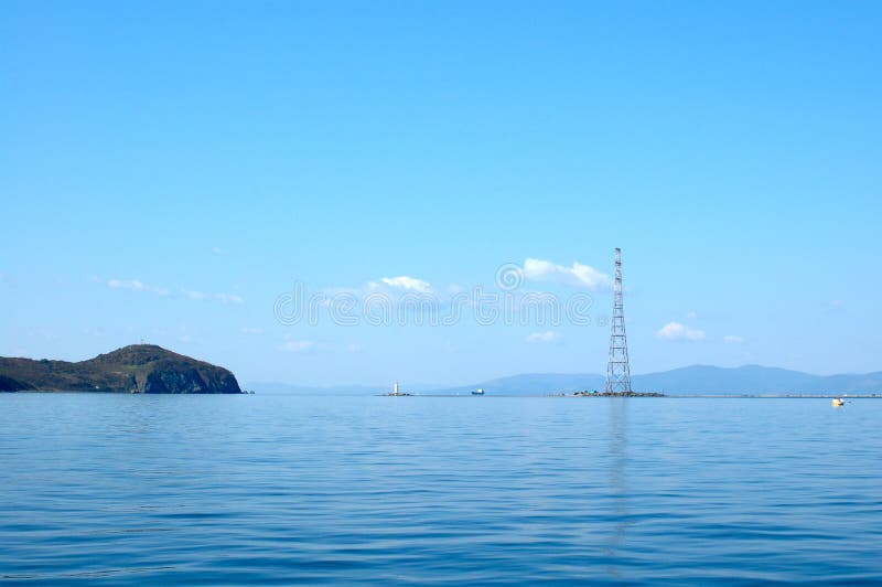 Bright blue sea scenery.