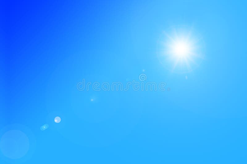 Bright Blue sky day with beautiful sun for background