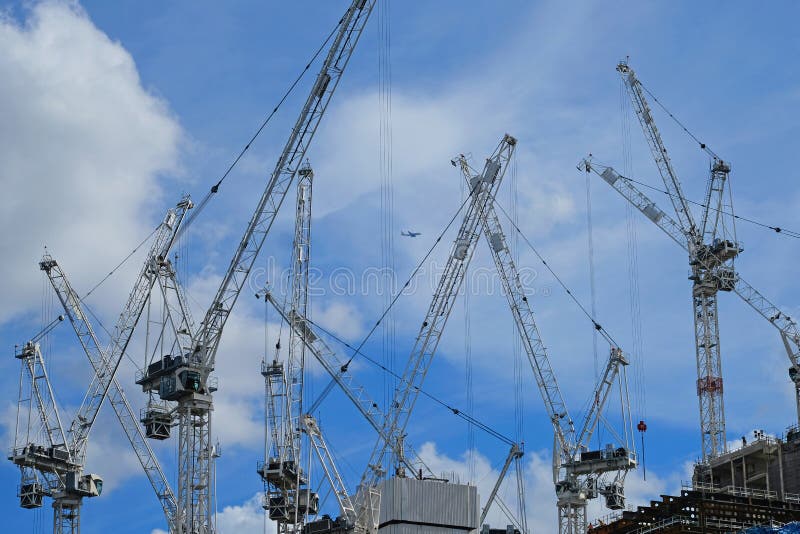 Tower Cranes On The Skyline Stock Photo Image Of Economy