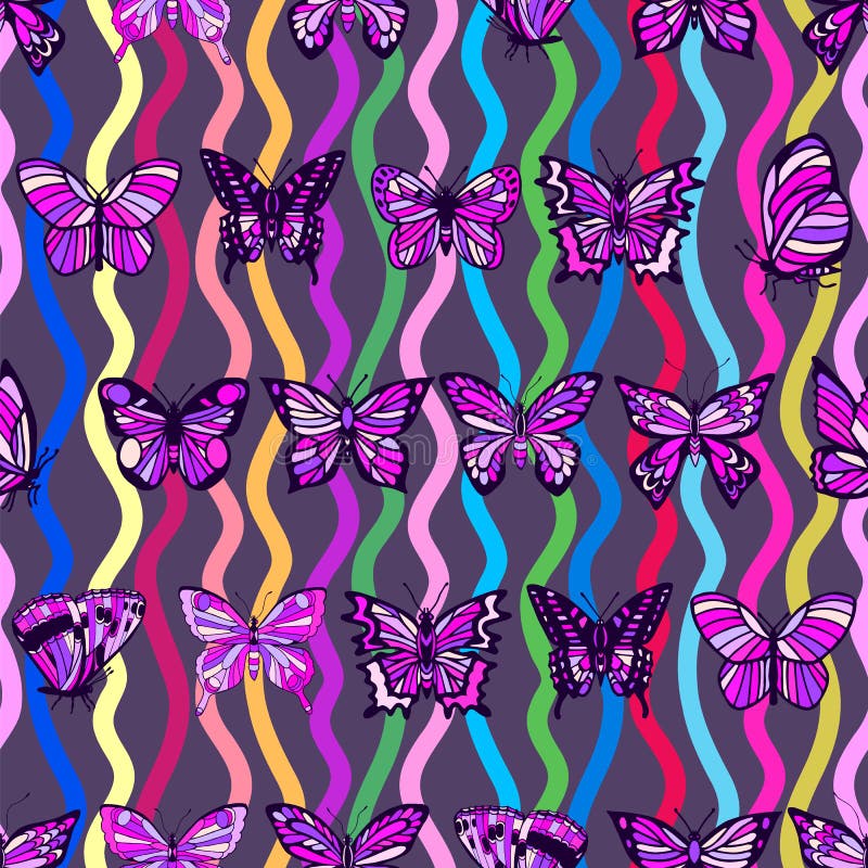 Bright butterflies seamless pattern. Vector stock illustration eps10.