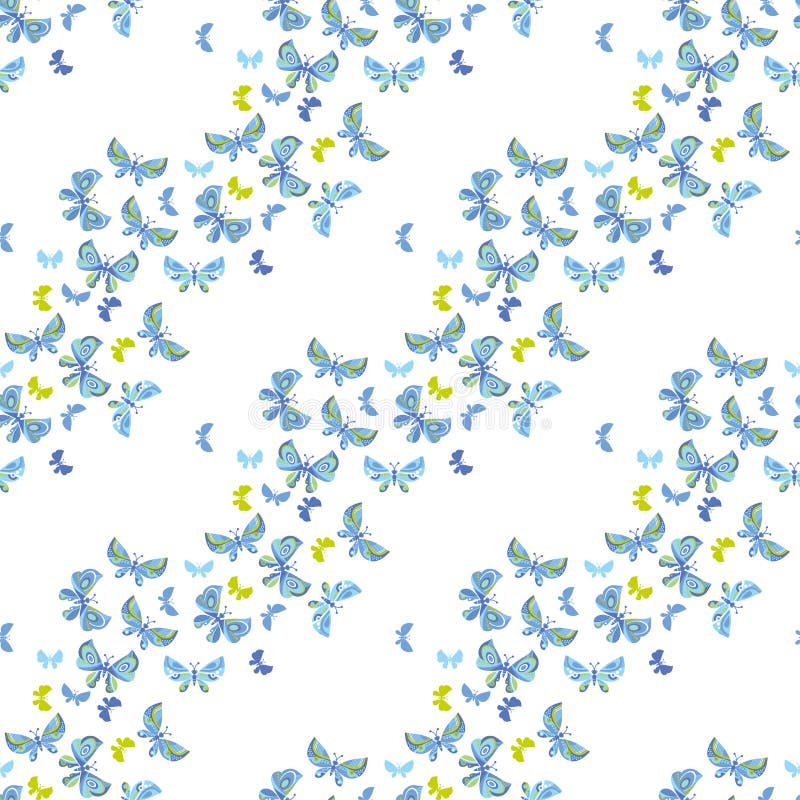 Bright Butterfly Flying Illustration. Vector Seamless Pattern on Stock Vector Illustration of