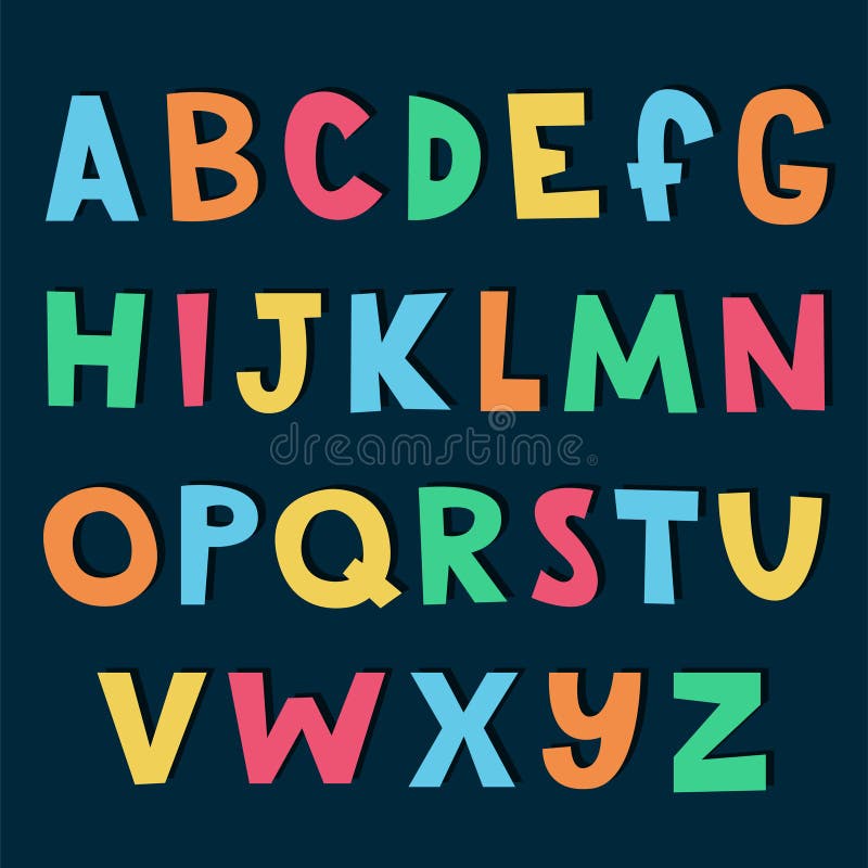Bright Children S Alphabet. Vector Letters