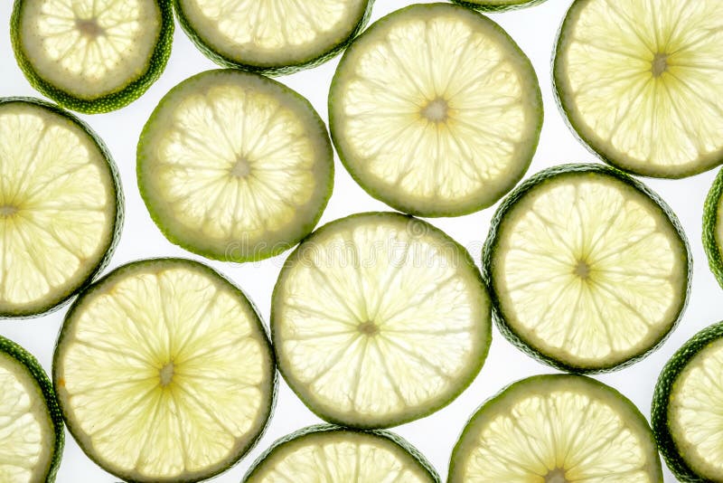 Bright Citrus Lime Slices on White Stock Photo - Image of refreshment ...