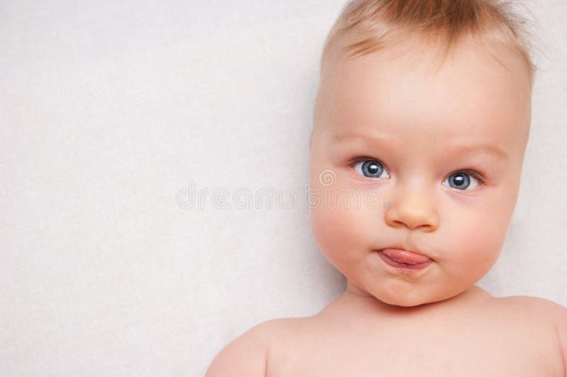 Bright Closeup Portrait Of Adorable Baby Isolated Stock Image Image