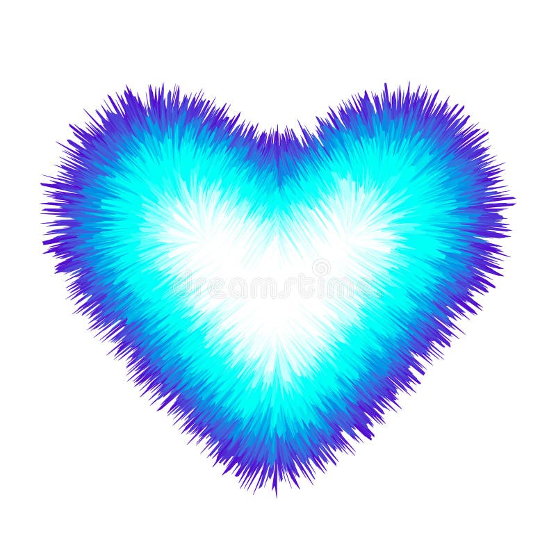 Bright colored fluffy heart with fur texture. The concept of love and valentine`s day. flat vector illustration isolated stock illustration Bright colored fluffy heart with fur texture. The concept of love and valentine`s day. flat vector illustration isolated stock illustration