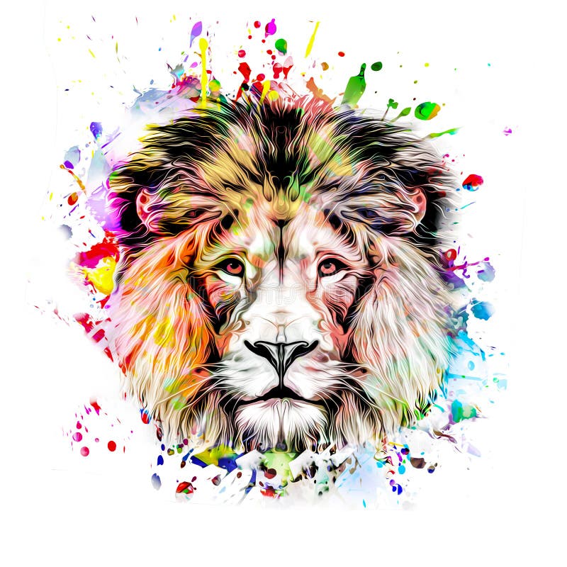 Colorful Lion Paintings