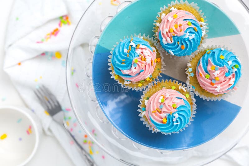 Colorful Birthday Cupcake with Sprinkles Stock Image Image of cupcake