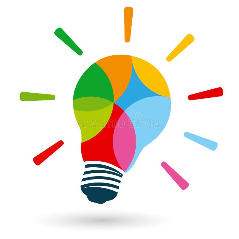 Bright colorful bulb royalty free illustration