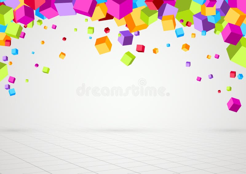 Bright colorful cubes threedimensional background vector illustration