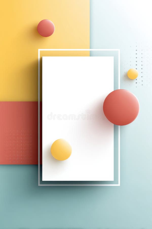 Bright and colorful 3D design background with playful shapes and ample copy space for any project royalty free stock image