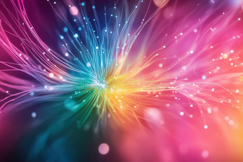 Colorful abstract light waves creating a vibrant visual experience in a digital art piece royalty free illustration