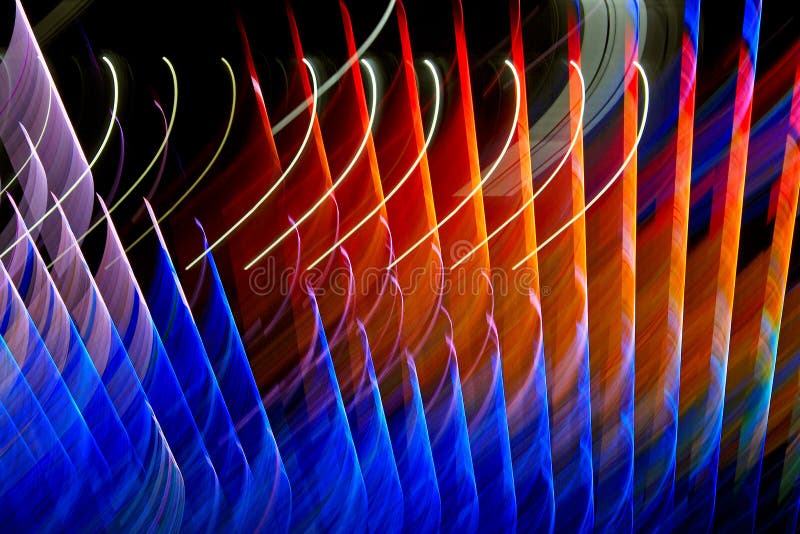 Blurred lighting effect in changing colors stock photography