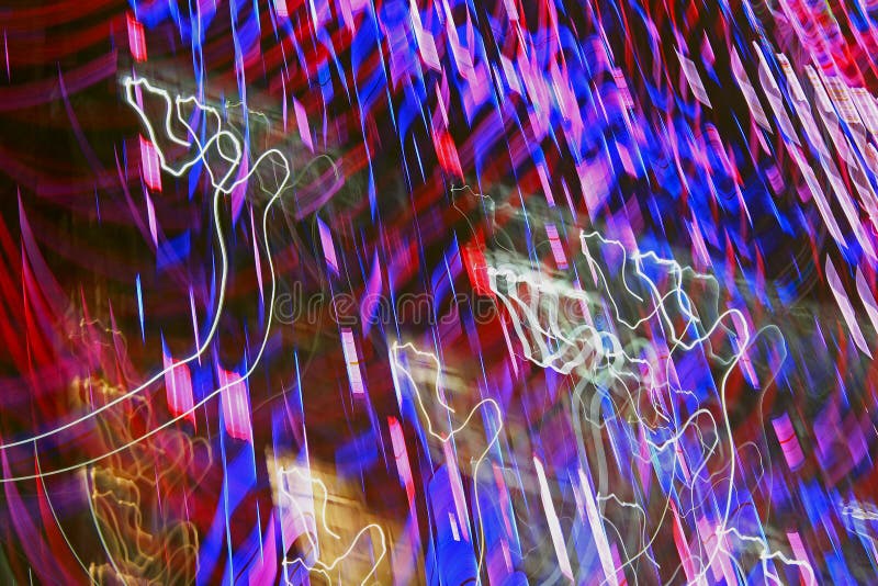 Blurred lighting effect in changing colors stock image