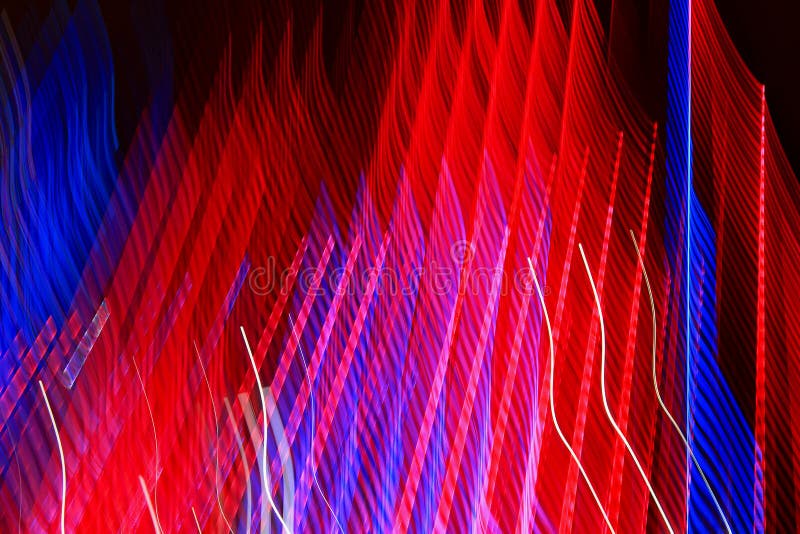 Blurred lighting effect in changing colors stock photo