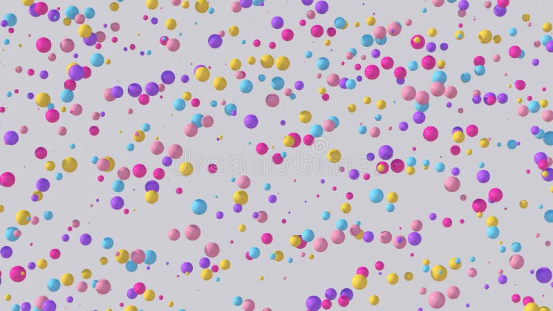 Bright colorful particles flying, gray background. Abstract illustration, 3d render. Digital art.