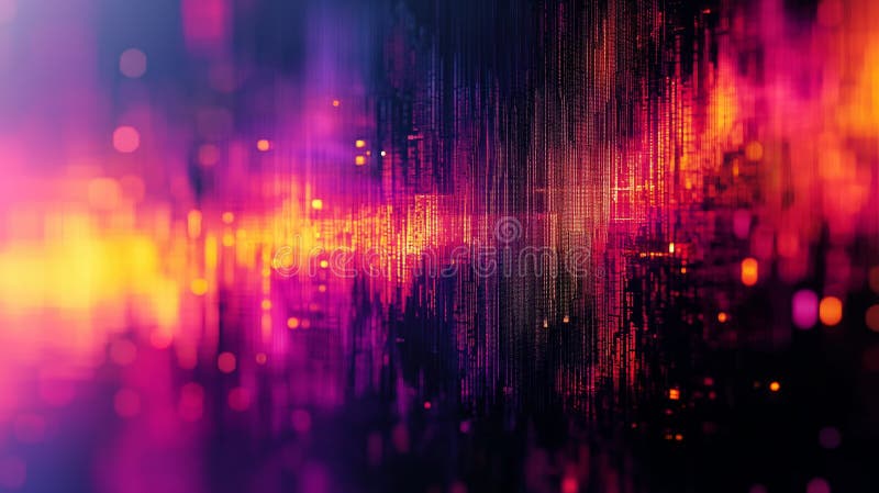 Colorful abstract soundwave patterns with digital elements in vibrant hues royalty free stock photo