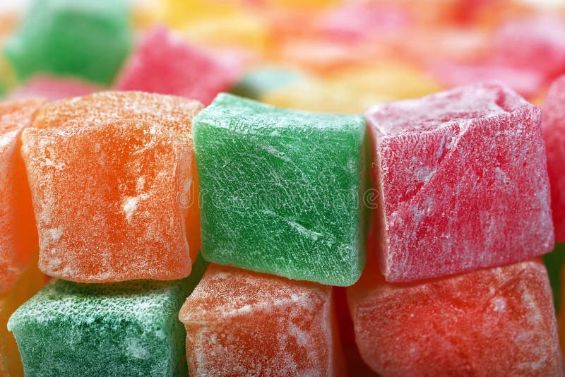 Bright Colorful Sweets. Gummy Candy Texture Background. Jelly Candies Closeup. Selective Focus