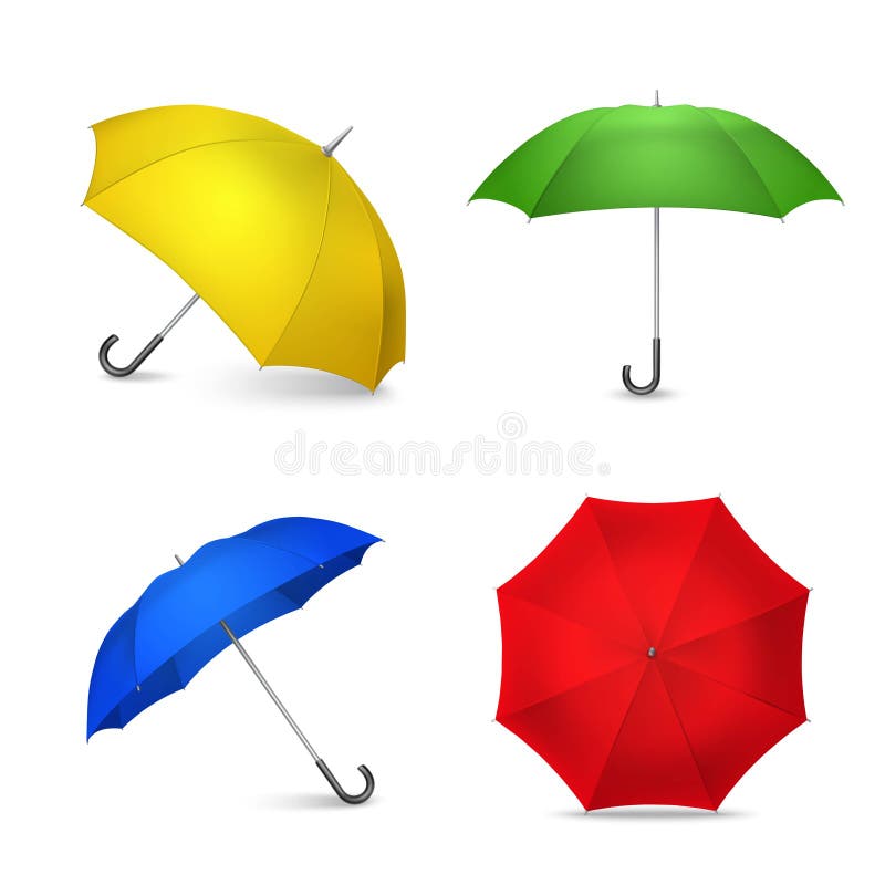 Bright Colorful Umbrellas 4 Realistic Images royalty free illustration Bright Colorful Umbrellas 4 Realistic Images royalty free illustration
