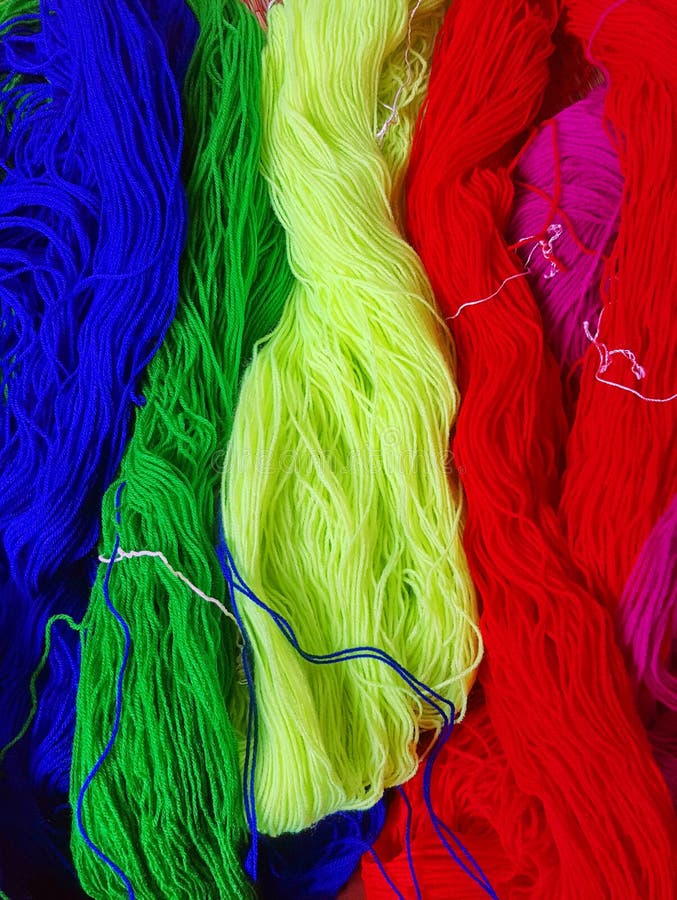 The Bright Colors of the Yarn Stock Image Image of clear, cotton