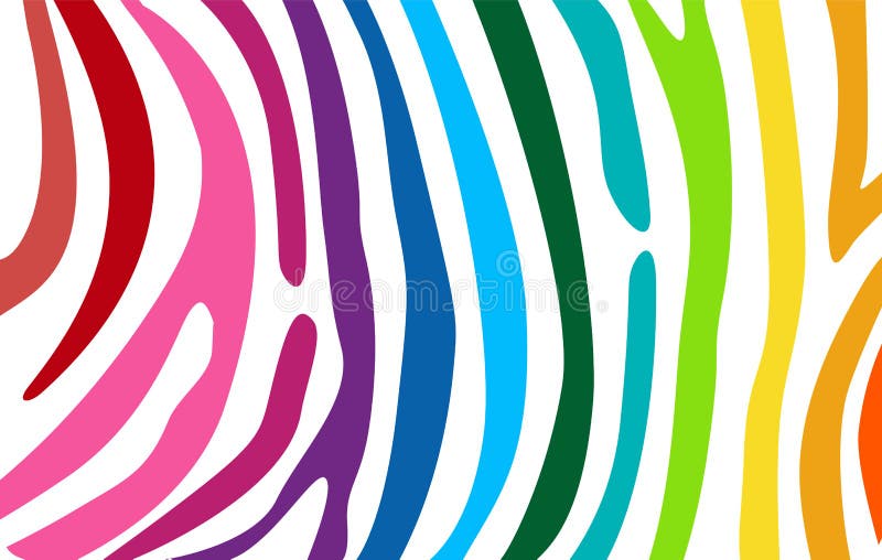 Bright colourful horizontal abstract wallpaper. Color lines on white backdrop. stock illustration