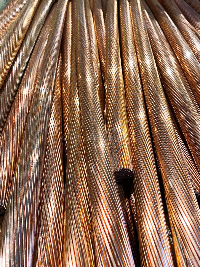 Bright Copper Wire Ready To Be Recycled Stock Photo Image of pattern