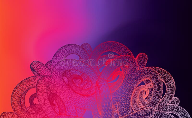 Bright Crimson Futuristic Nanoscience Background royalty free illustration