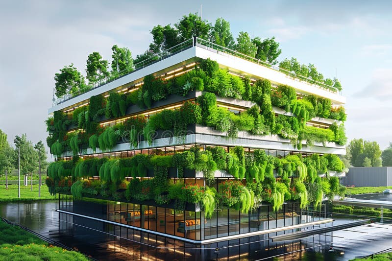 Bright Daytime View of Vertical Farm Exterior, Emphasizing Innovative