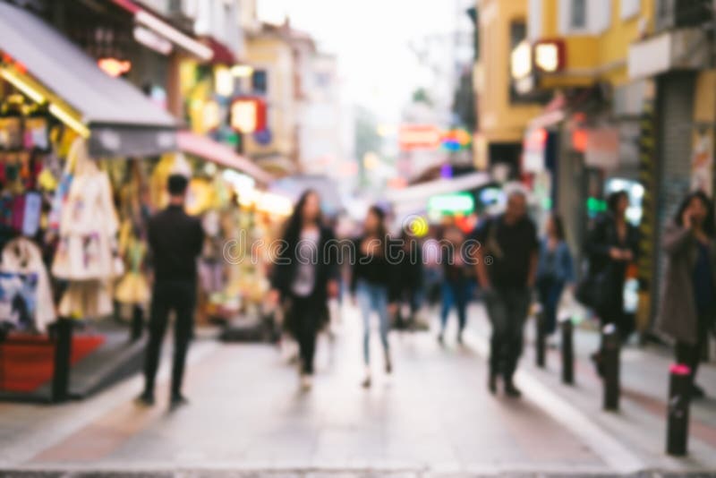 Bright Defocused Blurred Background with Unrecognizable People on the Sity  Street. Abstract Image of Crowd of People in Stock Image - Image of  downtown, istanbul: 202810211
