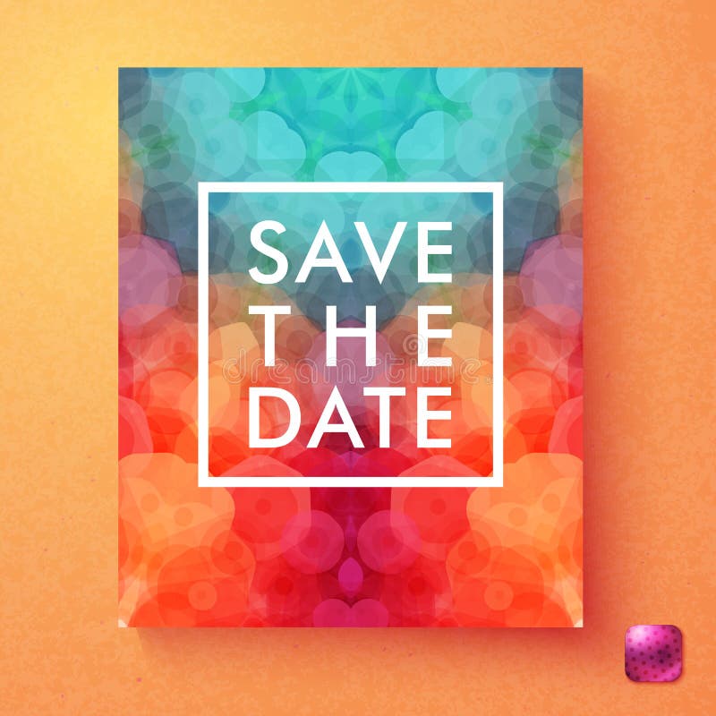 Bright dynamic Save The date wedding invitation stock illustration