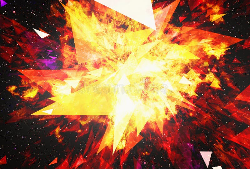 Bright explosion flash on space backgrounds vector illustration