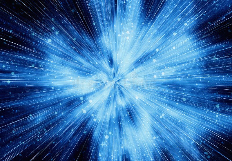 Bright explosion rays speed burst backgrounds in space stars stock illustration