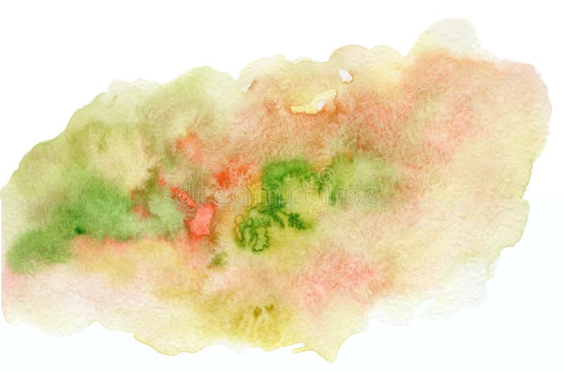 Bright expressive green, yellow and red wet watercolor blob, wash technique. Contrast summer field concept illustration, abstract watercolour stain for decoration, background. Bright expressive green, yellow and red wet watercolor blob, wash technique. Contrast summer field concept illustration, abstract watercolour stain for decoration, background
