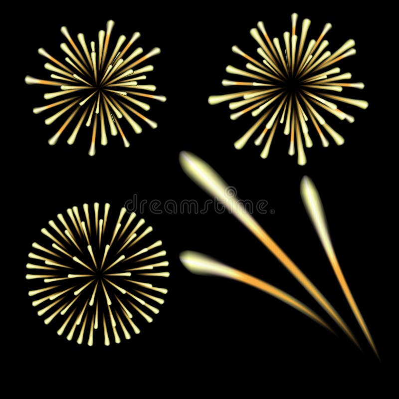 Bright fireworks in honor of the Feast on a black background. illustrations royalty free illustration