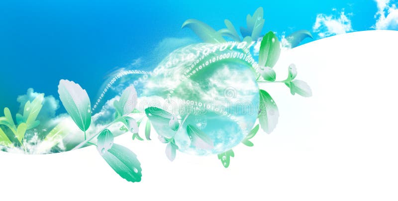 Clean tech bright world for Business Card and graphic campaign. Tech store illustrations