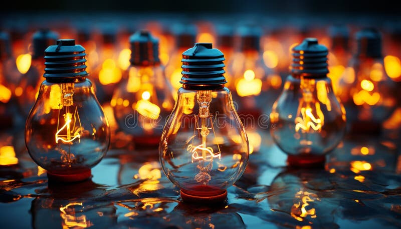 Bright glowing light bulb illuminates dark old fashioned lantern with efficiency generated by AI royalty free stock image
