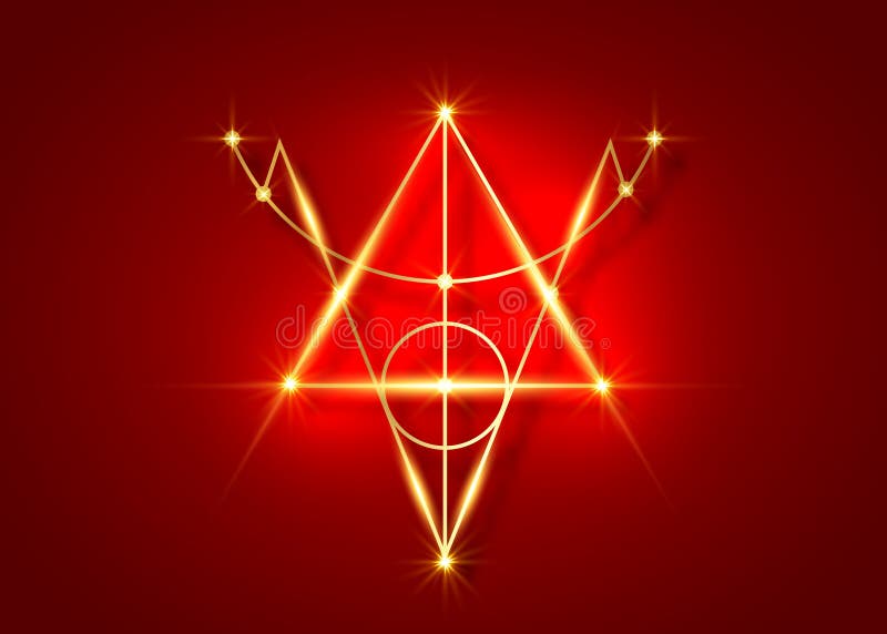 Bright Gold Sigil of Protection. Magical Amulet of light. Can be used as tattoo, logos and prints. Golden Wiccan occult symbol