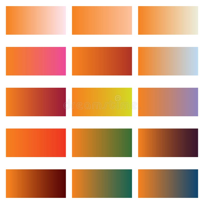 Bright gradient backgrounds. Color transition from orange to other colors. royalty free illustration