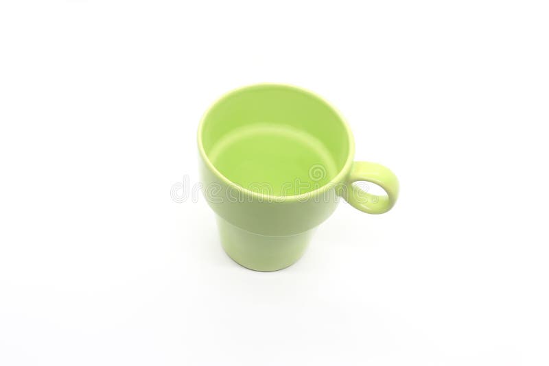 Bright Green Ceramic Cup with Handle Stock Image Image of morning