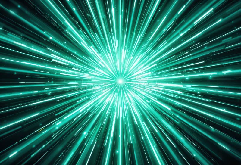 Bright green light bursts create dynamic backgrounds for computer monitors and digital art royalty free illustration